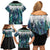 Aotearoa Korowai Motif Family Matching Off Shoulder Short Dress and Hawaiian Shirt Maori Koru Poutama