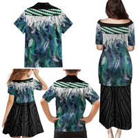 Aotearoa Korowai Motif Family Matching Puletasi and Hawaiian Shirt Maori Koru Poutama LT14 - Polynesian Pride
