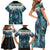 Aotearoa Korowai Motif Family Matching Short Sleeve Bodycon Dress and Hawaiian Shirt Maori Koru Poutama