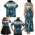 Aotearoa Korowai Motif Family Matching Tank Maxi Dress and Hawaiian Shirt Maori Koru Poutama