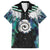 Aotearoa Korowai Motif Family Matching Tank Maxi Dress and Hawaiian Shirt Maori Koru Poutama