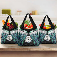 Aotearoa Korowai Motif Grocery Bag Maori Koru Poutama
