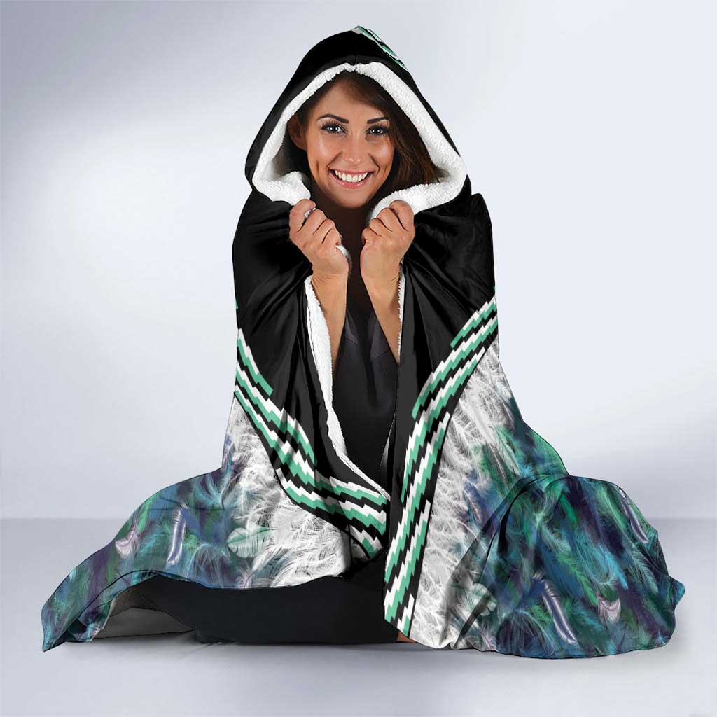 Aotearoa Korowai Motif Hooded Blanket Maori Koru Poutama LT14 - Polynesian Pride