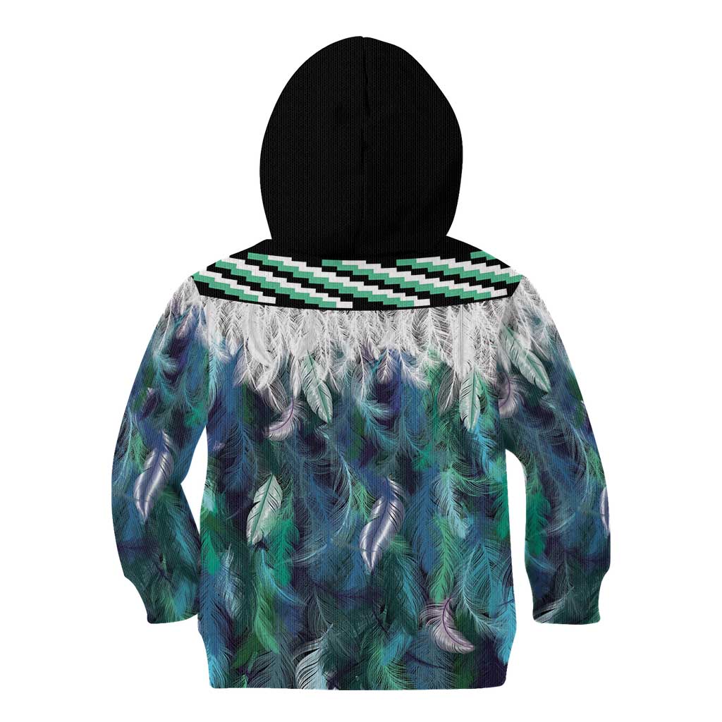 Aotearoa Korowai Motif Kid Hoodie Maori Koru Poutama