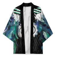 Aotearoa Korowai Motif Kimono Maori Koru Poutama - Polynesian Pride