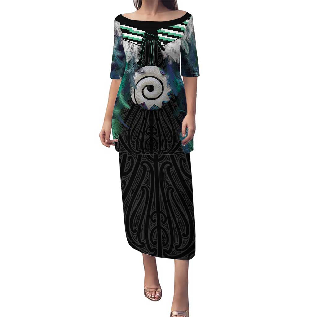 Aotearoa Korowai Motif Puletasi Maori Koru Poutama