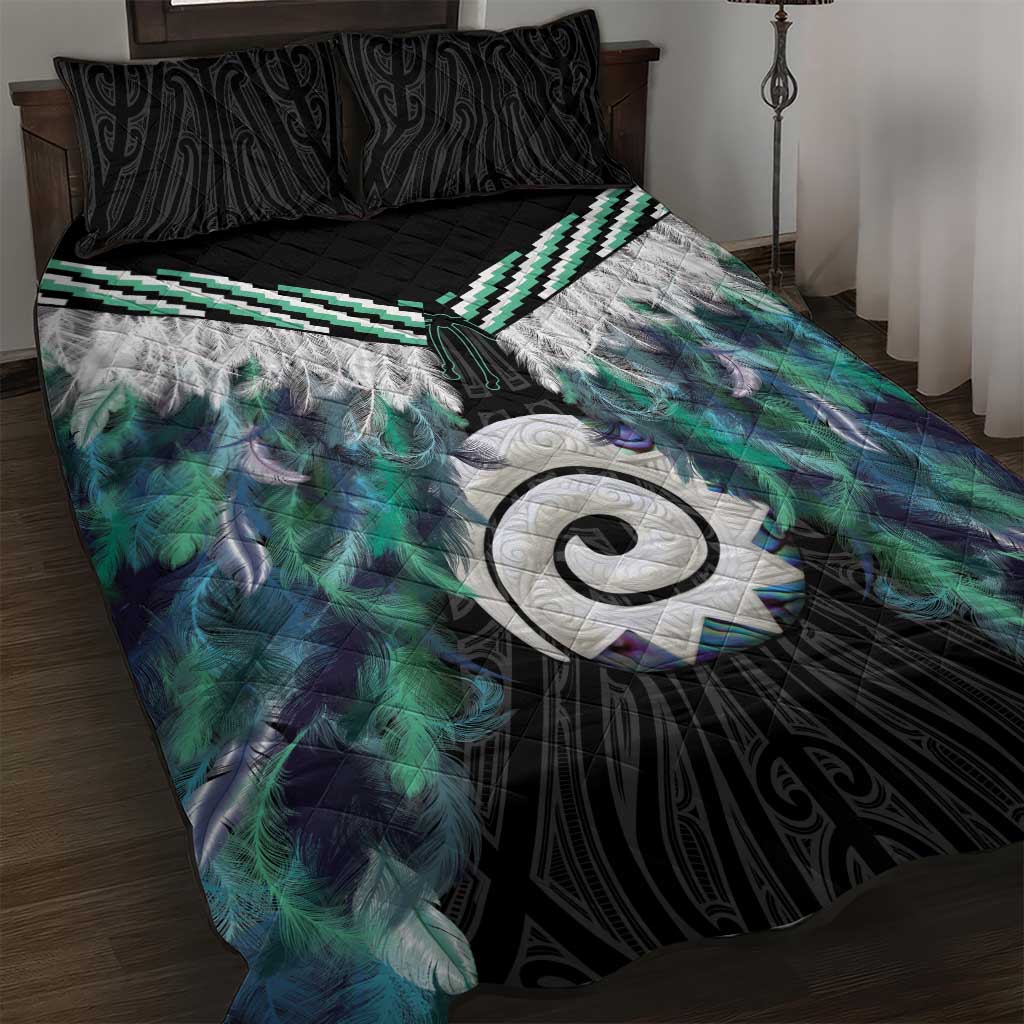 Aotearoa Korowai Motif Quilt Bed Set Maori Koru Poutama