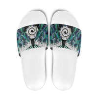 Aotearoa Korowai Motif Slide Sandals Maori Koru Poutama - Polynesian Pride