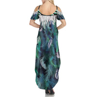 Aotearoa Korowai Motif Summer Maxi Dress Maori Koru Poutama