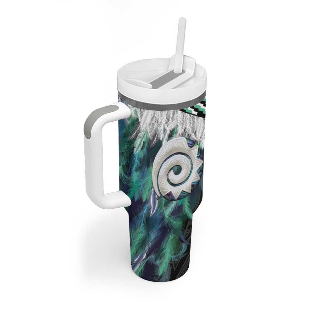 Aotearoa Korowai Motif Tumbler With Handle Maori Koru Poutama