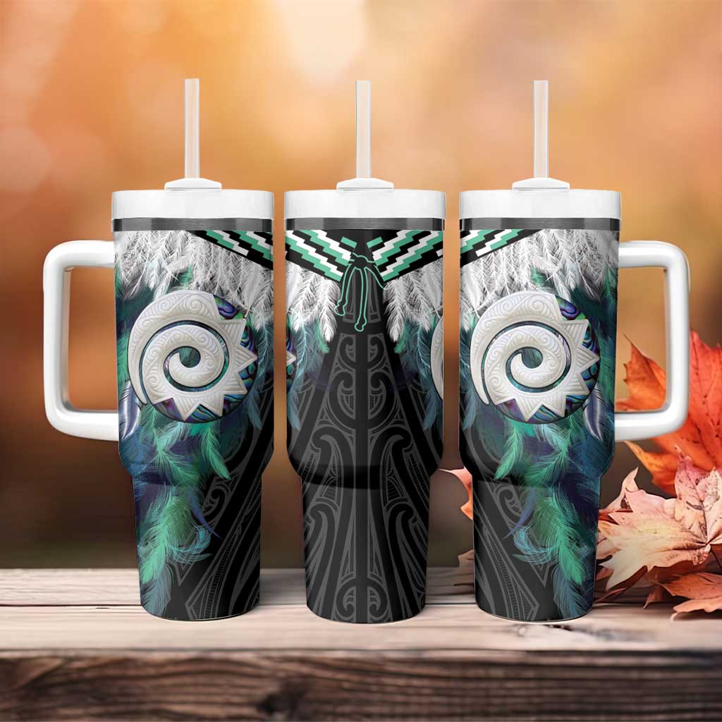 Aotearoa Korowai Motif Tumbler With Handle Maori Koru Poutama