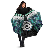 Aotearoa Korowai Motif Umbrella Maori Koru Poutama - Polynesian Pride