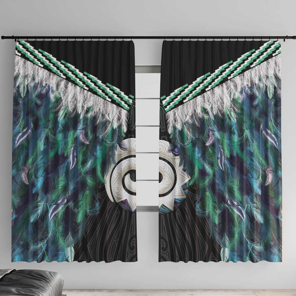 Aotearoa Korowai Motif Window Curtain Maori Koru Poutama