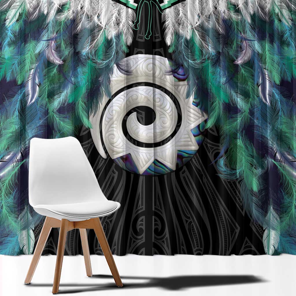 Aotearoa Korowai Motif Window Curtain Maori Koru Poutama