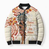 Heiva i Tahiti Bomber Puffer Jacket Ori Tahitian Dance Tiare Maori