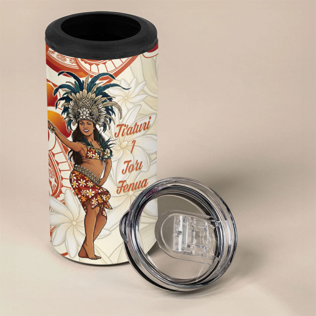 Heiva i Tahiti 4 in 1 Can Cooler Tumbler Ori Tahitian Dance Tiare Maori