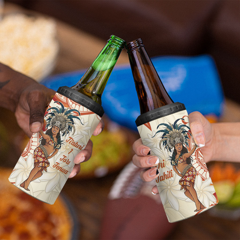 Heiva i Tahiti 4 in 1 Can Cooler Tumbler Ori Tahitian Dance Tiare Maori