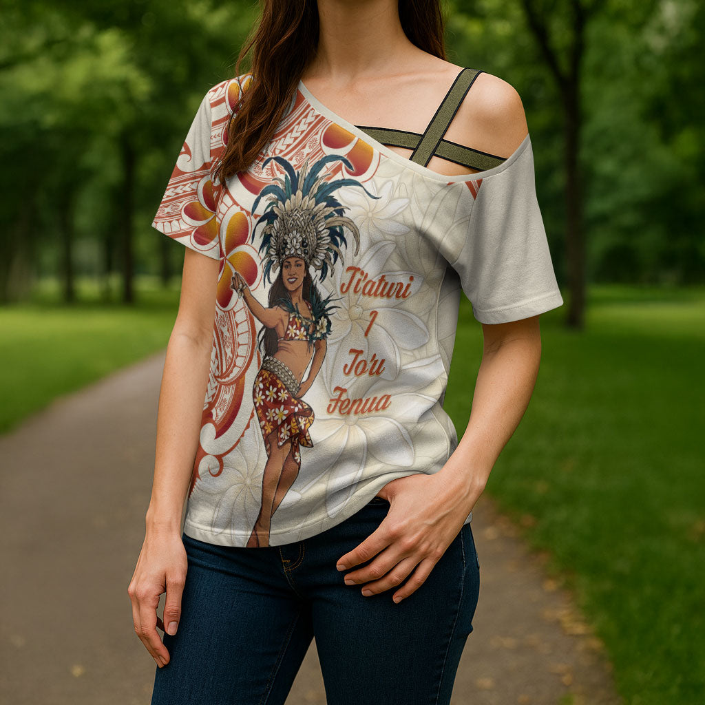 Heiva i Tahiti Cross Shoulder Shirt Ori Tahitian Dance Tiare Maori