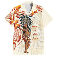 Heiva i Tahiti Family Matching Puletasi and Hawaiian Shirt Ori Tahitian Dance Tiare Maori LT14 Dad's Shirt - Short Sleeve Beige - Polynesian Pride