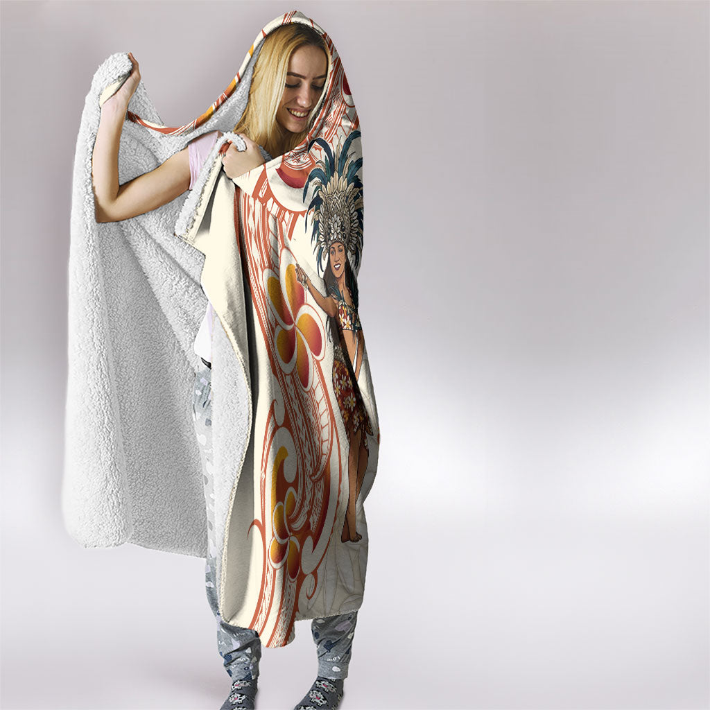Heiva i Tahiti Hooded Blanket Ori Tahitian Dance Tiare Maori