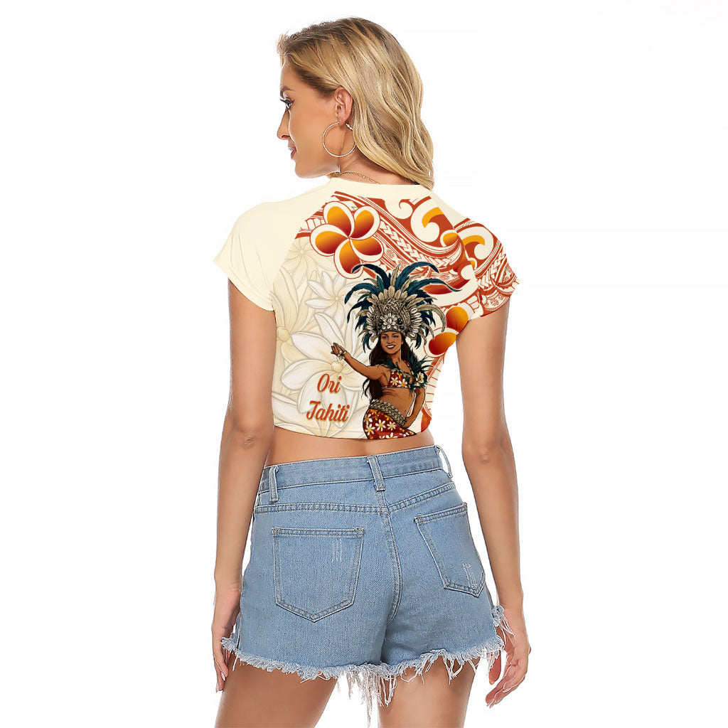 Heiva i Tahiti Raglan Cropped T Shirt Ori Tahitian Dance Tiare Maori