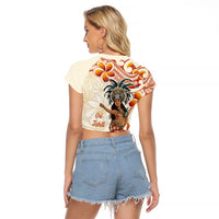 Heiva i Tahiti Raglan Cropped T Shirt Ori Tahitian Dance Tiare Maori