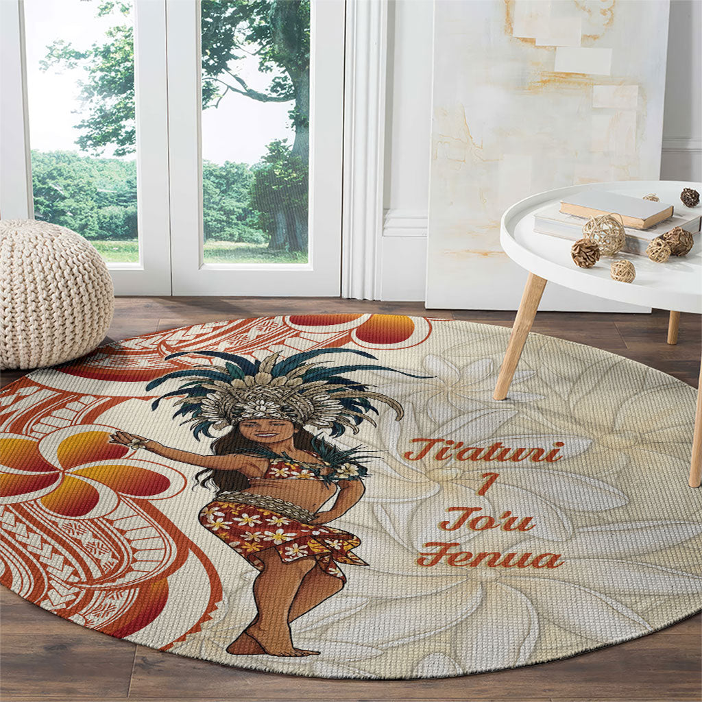 Heiva i Tahiti Round Carpet Ori Tahitian Dance Tiare Maori