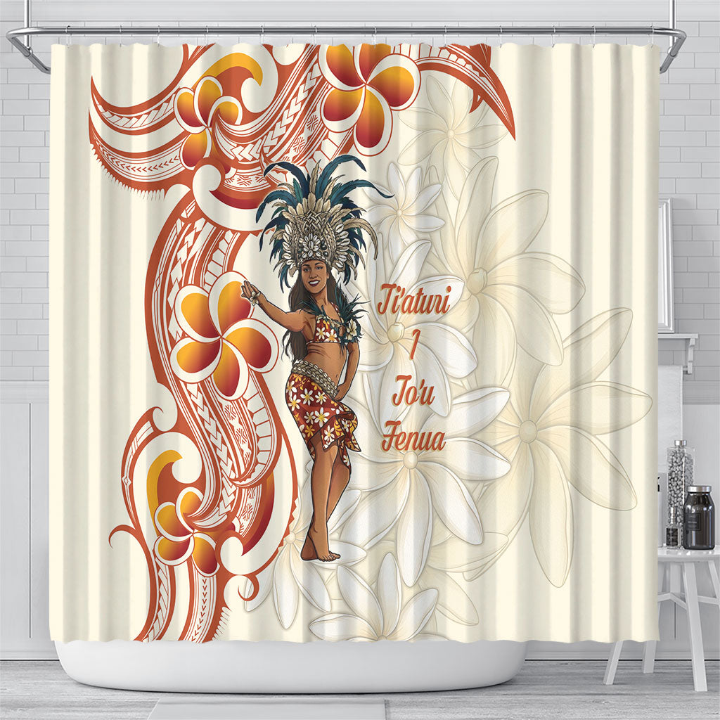 Heiva i Tahiti Shower Curtain Ori Tahitian Dance Tiare Maori