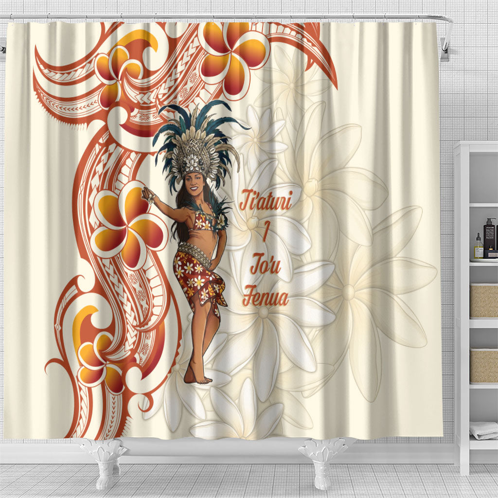 Heiva i Tahiti Shower Curtain Ori Tahitian Dance Tiare Maori