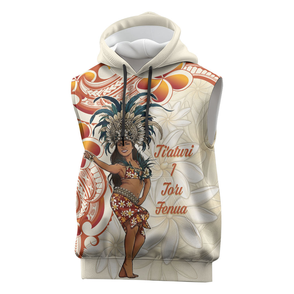 Heiva i Tahiti Sleeveless Hoodie Ori Tahitian Dance Tiare Maori
