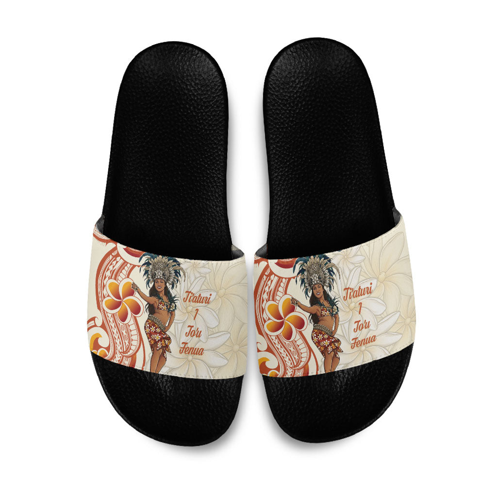 Heiva i Tahiti Slide Sandals Ori Tahitian Dance Tiare Maori