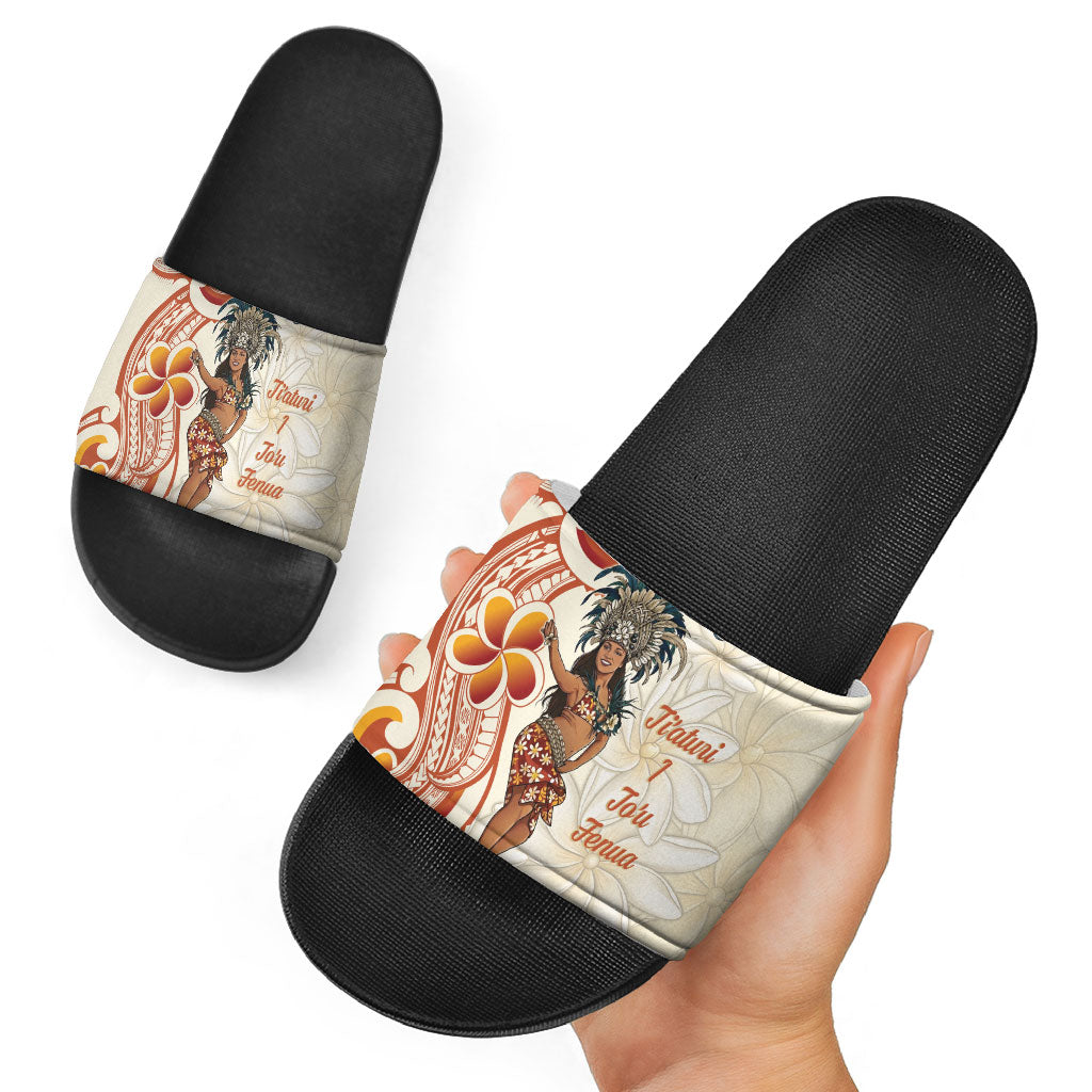 Heiva i Tahiti Slide Sandals Ori Tahitian Dance Tiare Maori