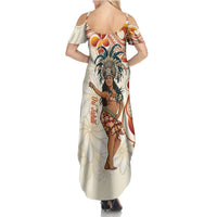 Heiva i Tahiti Summer Maxi Dress Ori Tahitian Dance Tiare Maori