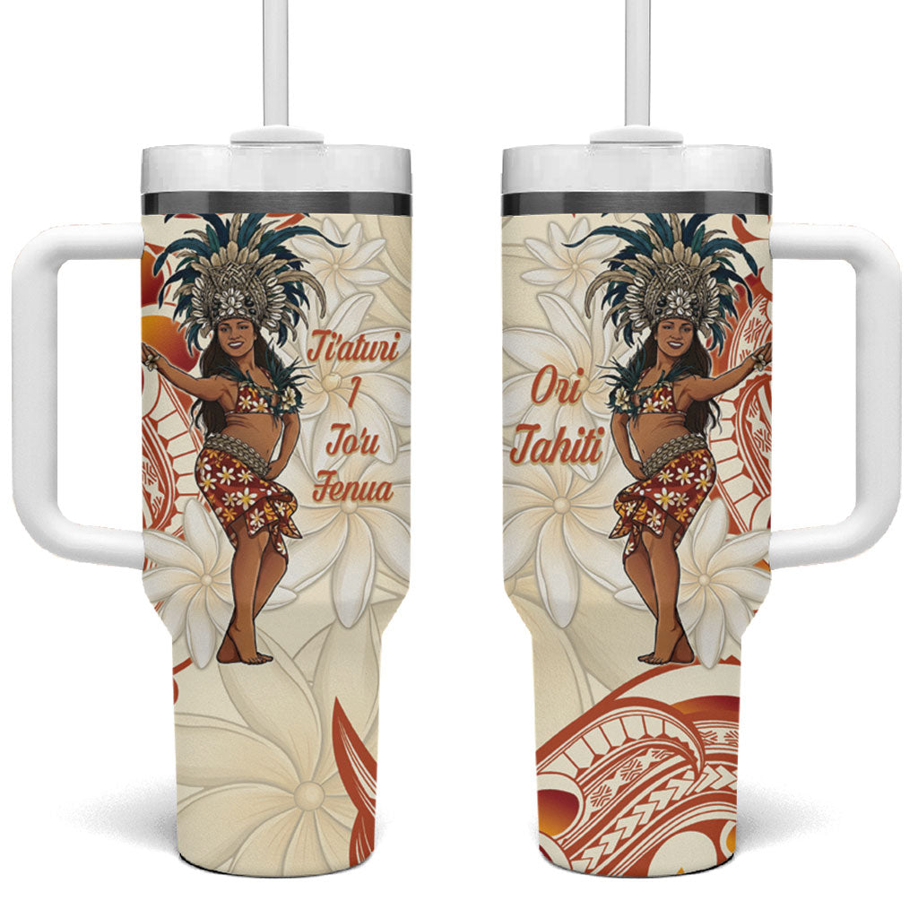 Heiva i Tahiti Tumbler With Handle Ori Tahitian Dance Tiare Maori
