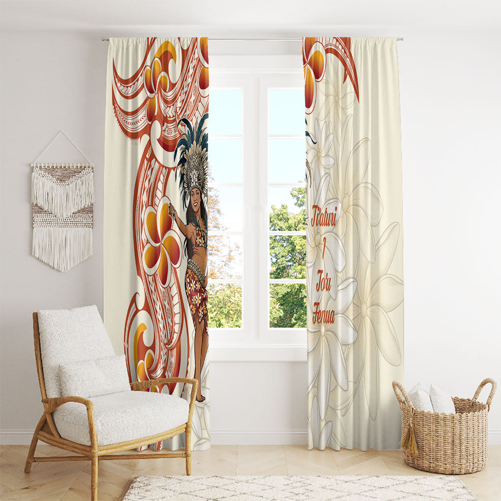 Heiva i Tahiti Window Curtain Ori Tahitian Dance Tiare Maori