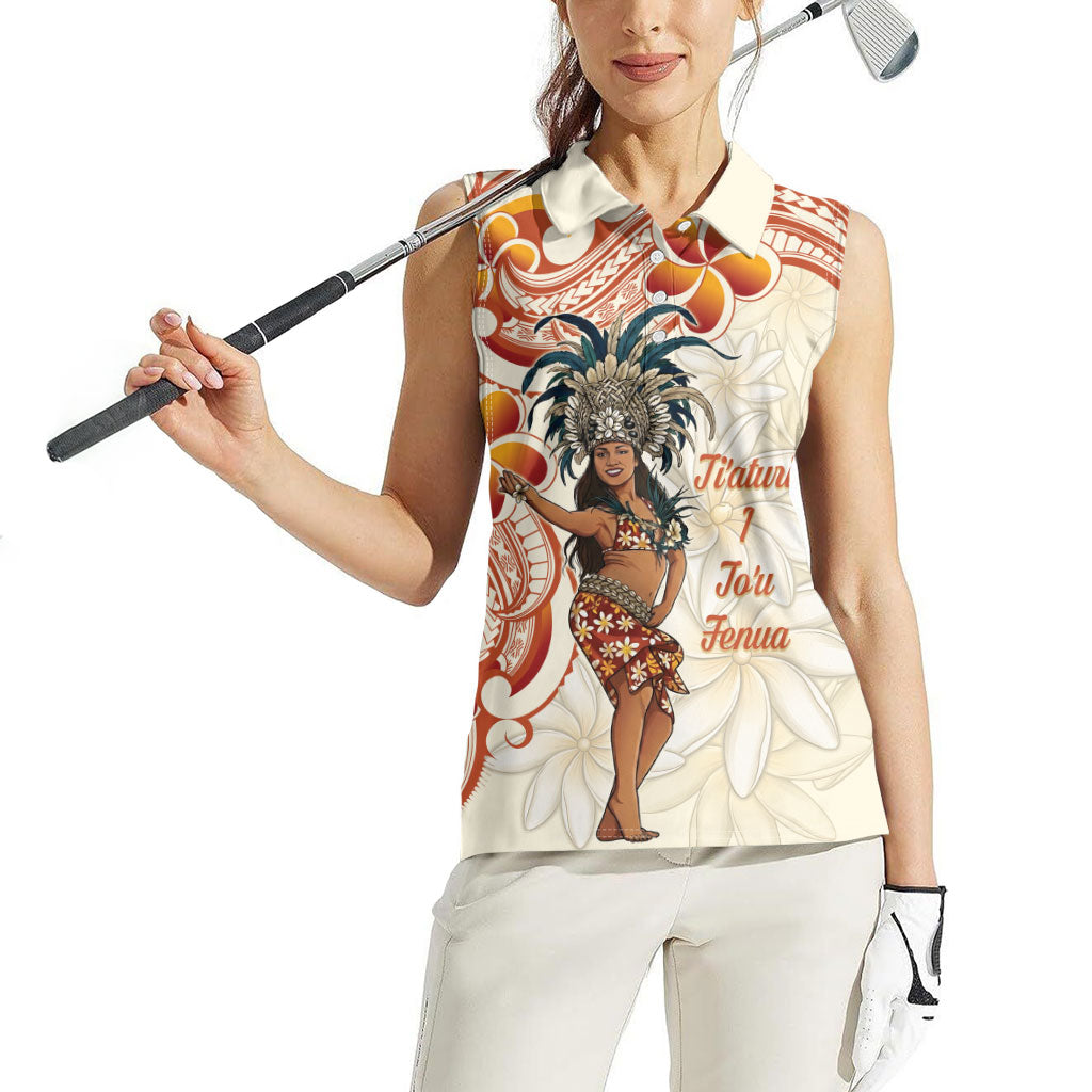 Heiva i Tahiti Women Sleeveless Polo Shirt Ori Tahitian Dance Tiare Maori LT14 - Polynesian Pride