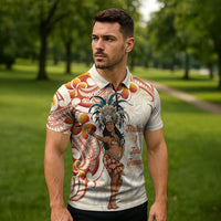 Heiva i Tahiti Zipper Polo Shirt Ori Tahitian Dance Tiare Maori