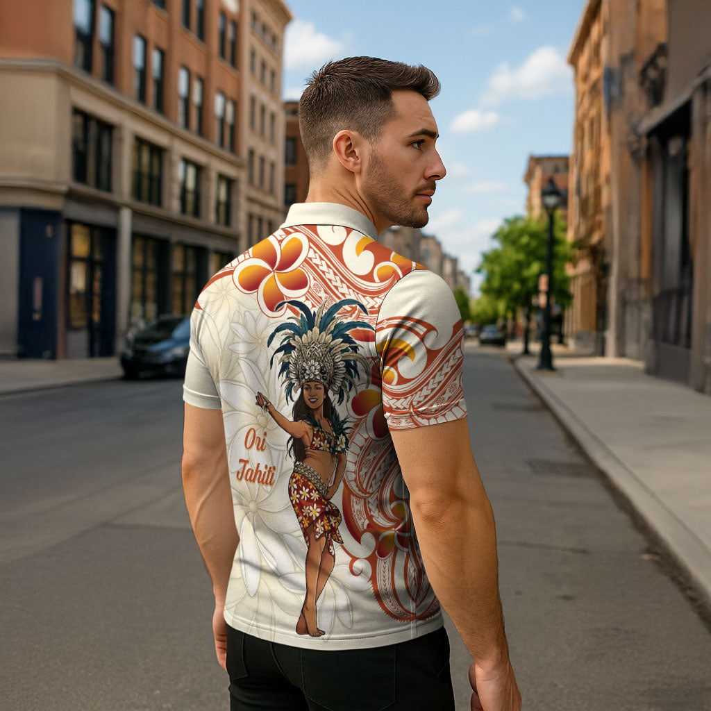 Heiva i Tahiti Zipper Polo Shirt Ori Tahitian Dance Tiare Maori