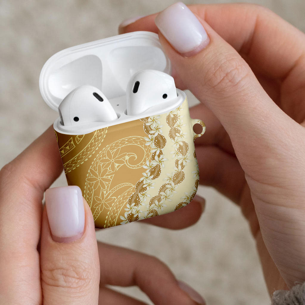 Heiva i Tahiti AirPods Case Tahitian Tiare Maori Cowrie Lei Brown