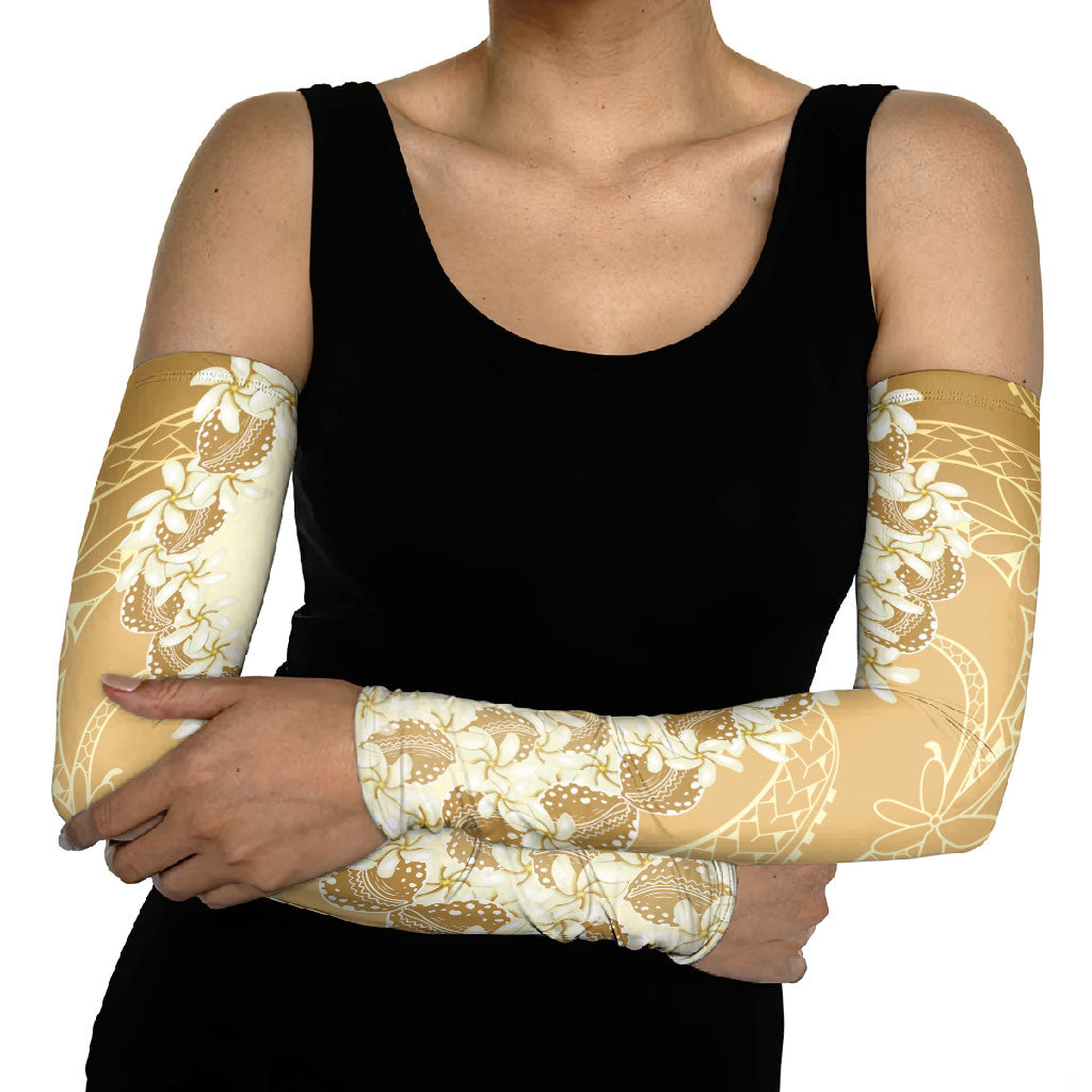 Heiva i Tahiti Arm Sleeves Tahitian Tiare Maori Cowrie Lei Brown