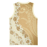 Heiva i Tahiti Basketball Jersey Tahitian Tiare Maori Cowrie Lei Brown
