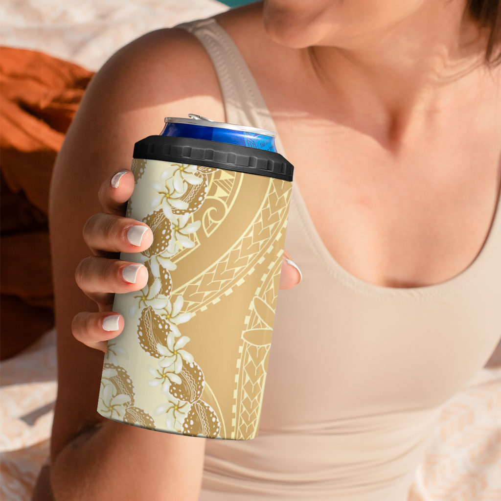 Heiva i Tahiti 4 in 1 Can Cooler Tumbler Tahitian Tiare Maori Cowrie Lei Brown LT14 - Polynesian Pride
