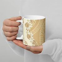 Heiva i Tahiti Ceramic Mug Tahitian Tiare Maori Cowrie Lei Brown