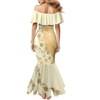Heiva i Tahiti Family Matching Mermaid Dress and Hawaiian Shirt Tahitian Tiare Maori Cowrie Lei Brown LT14 - Polynesian Pride