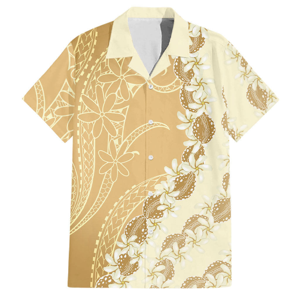 Heiva i Tahiti Family Matching Tank Maxi Dress and Hawaiian Shirt Tahitian Tiare Maori Cowrie Lei Brown LT14 Dad's Shirt - Short Sleeve Brown - Polynesian Pride