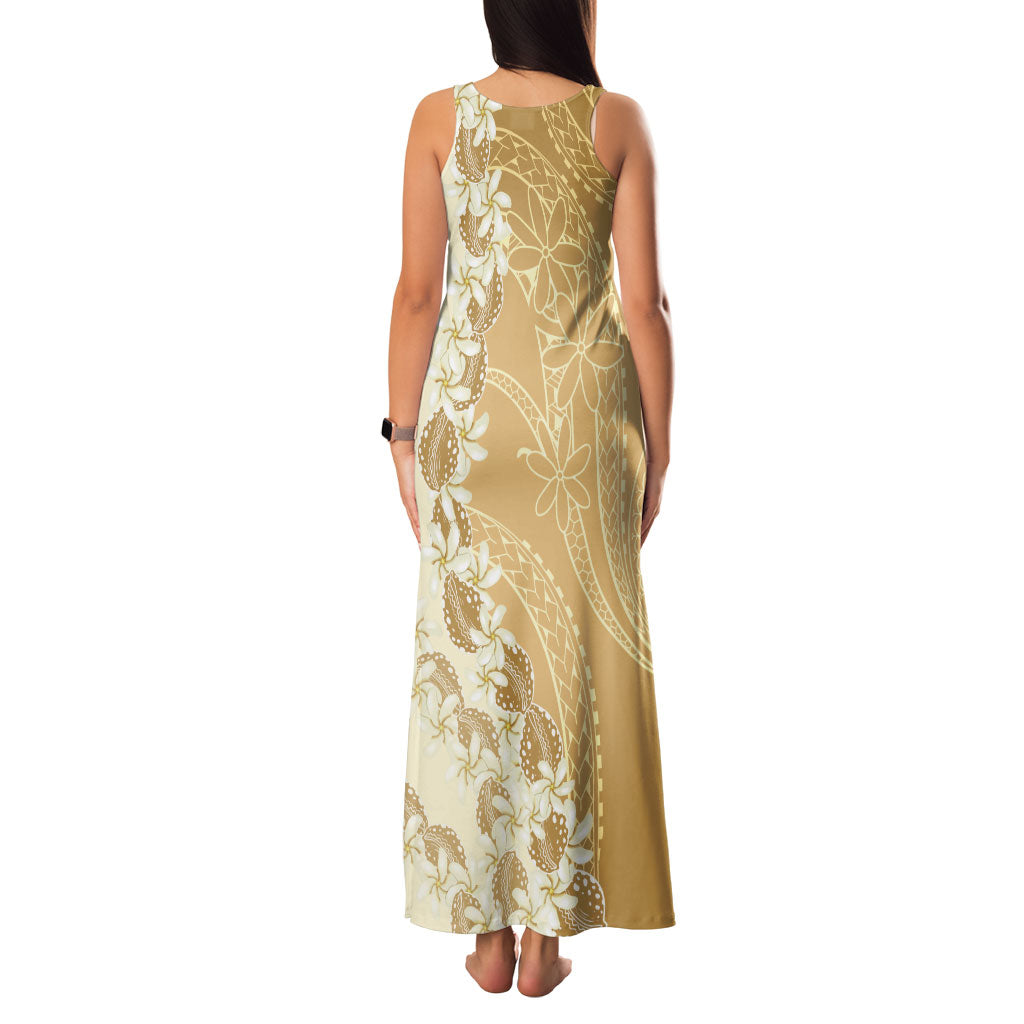 Heiva i Tahiti Family Matching Tank Maxi Dress and Hawaiian Shirt Tahitian Tiare Maori Cowrie Lei Brown LT14 - Polynesian Pride