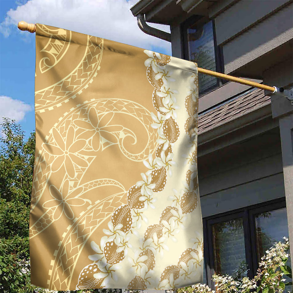 Heiva i Tahiti Garden Flag Tahitian Tiare Maori Cowrie Lei Brown