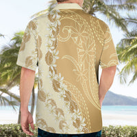 Heiva i Tahiti Hawaiian Shirt Tahitian Tiare Maori Cowrie Lei Brown