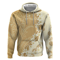 Heiva i Tahiti Hoodie Tahitian Tiare Maori Cowrie Lei Brown