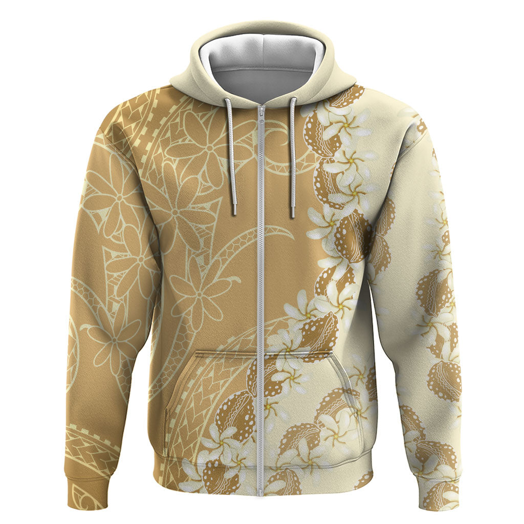 Heiva i Tahiti Hoodie Tahitian Tiare Maori Cowrie Lei Brown